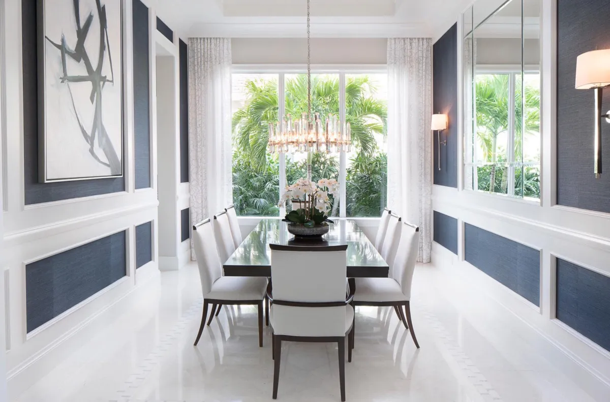 Open-plan interior at Old Palm Retreat