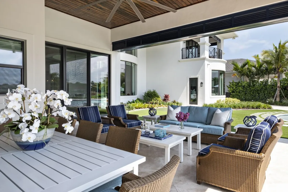 Tropical waterfront interior detail